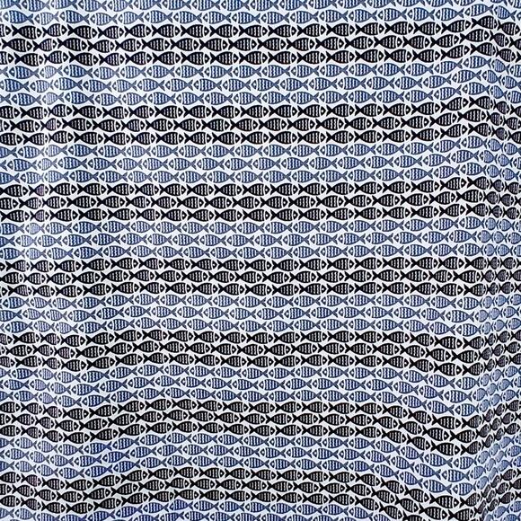 Talbots SZ 14P Novelty Fish Print Cotton Spandex Skirt White Blue Black - Picture 3 of 7
